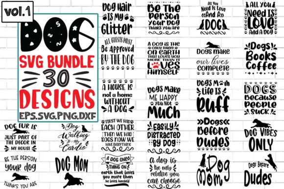 30 Dog Quotes Graphics for Print