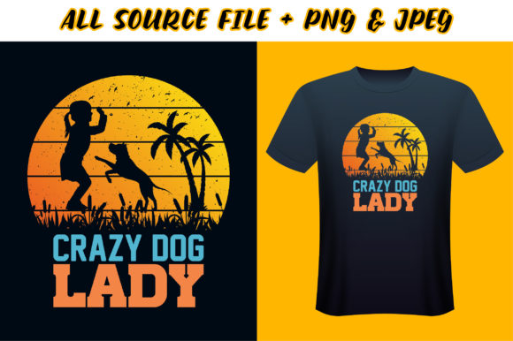 Crazy Dog Lady T-shirt Design