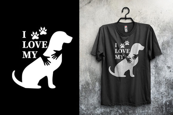 I Love Dog T Shirt Design-print Template