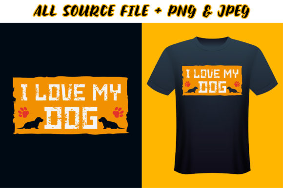 I Love My Dog T-shirt Design
