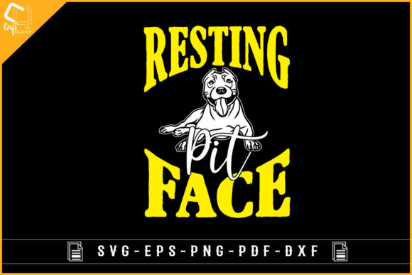 Resting Pit Face Pitbull Dog Design